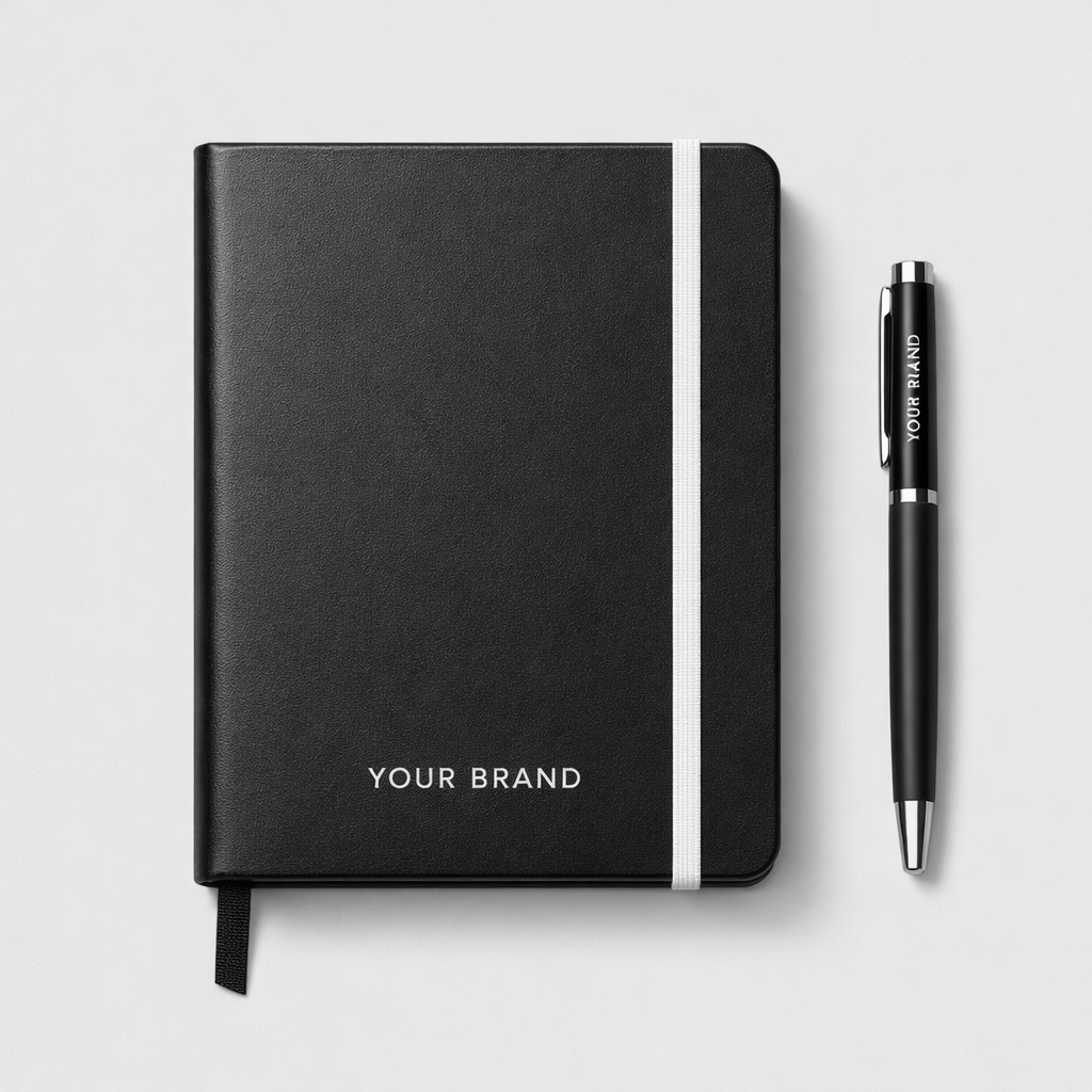 Premium Notebook with Pen white label idea