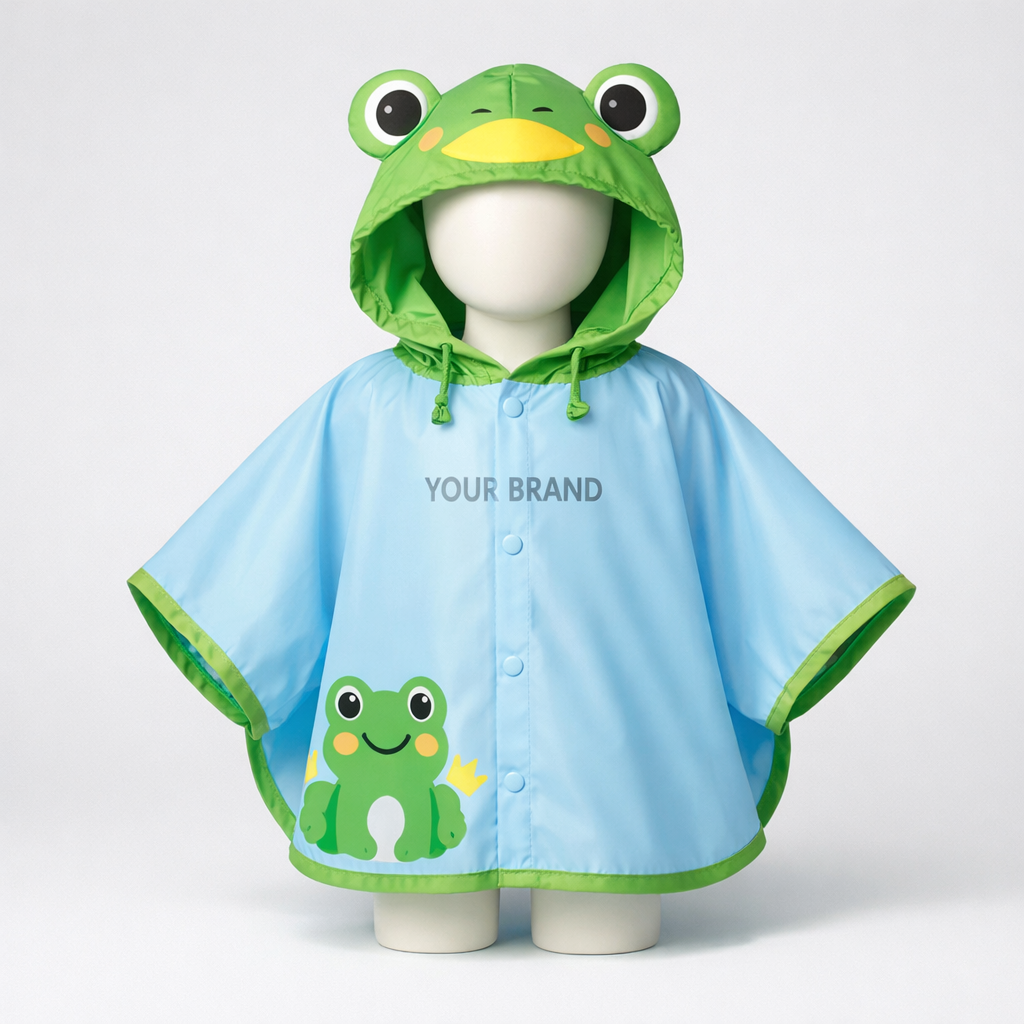Kids Cartoon Rain Poncho white label idea