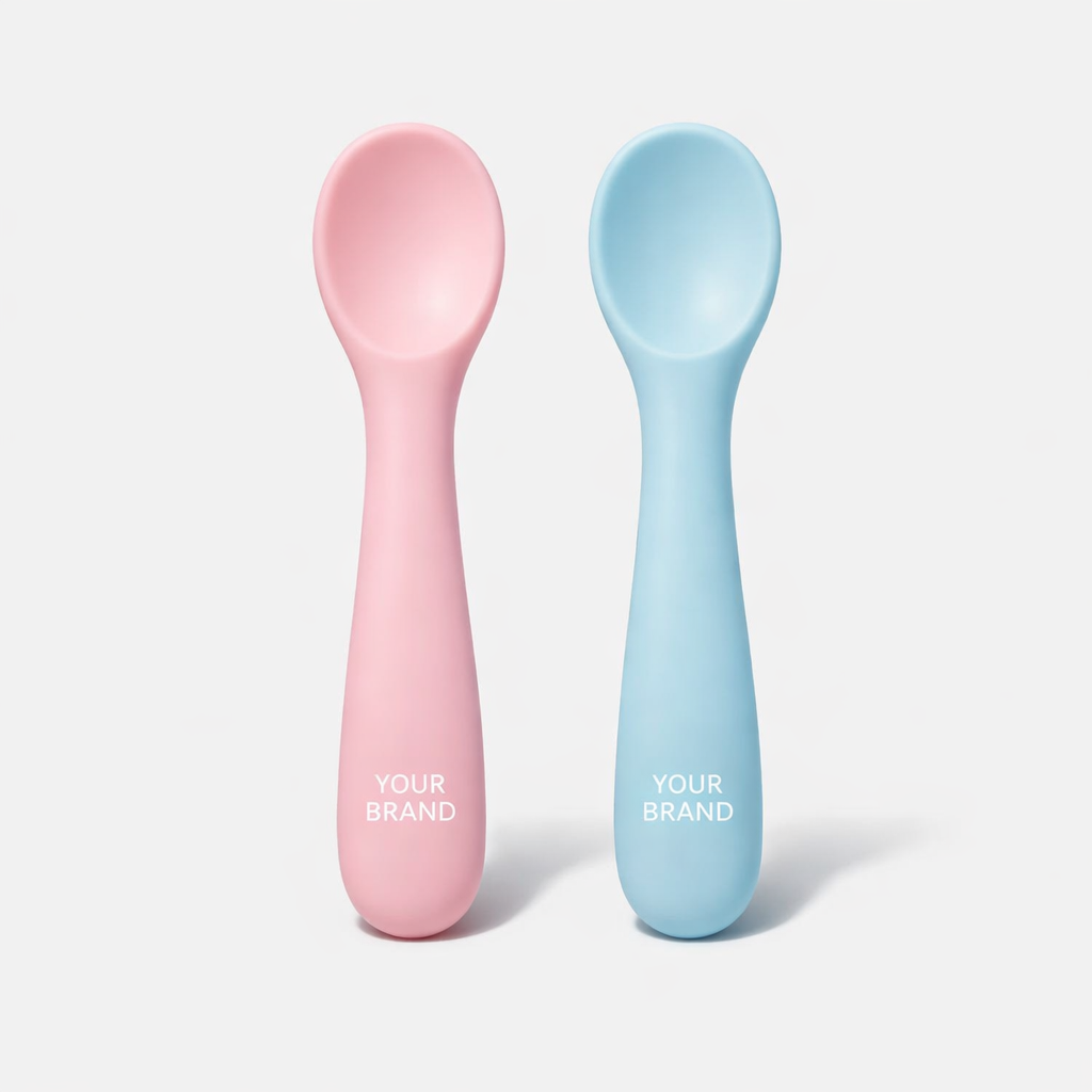 Silicone Baby Feeding Spoon Set white label idea