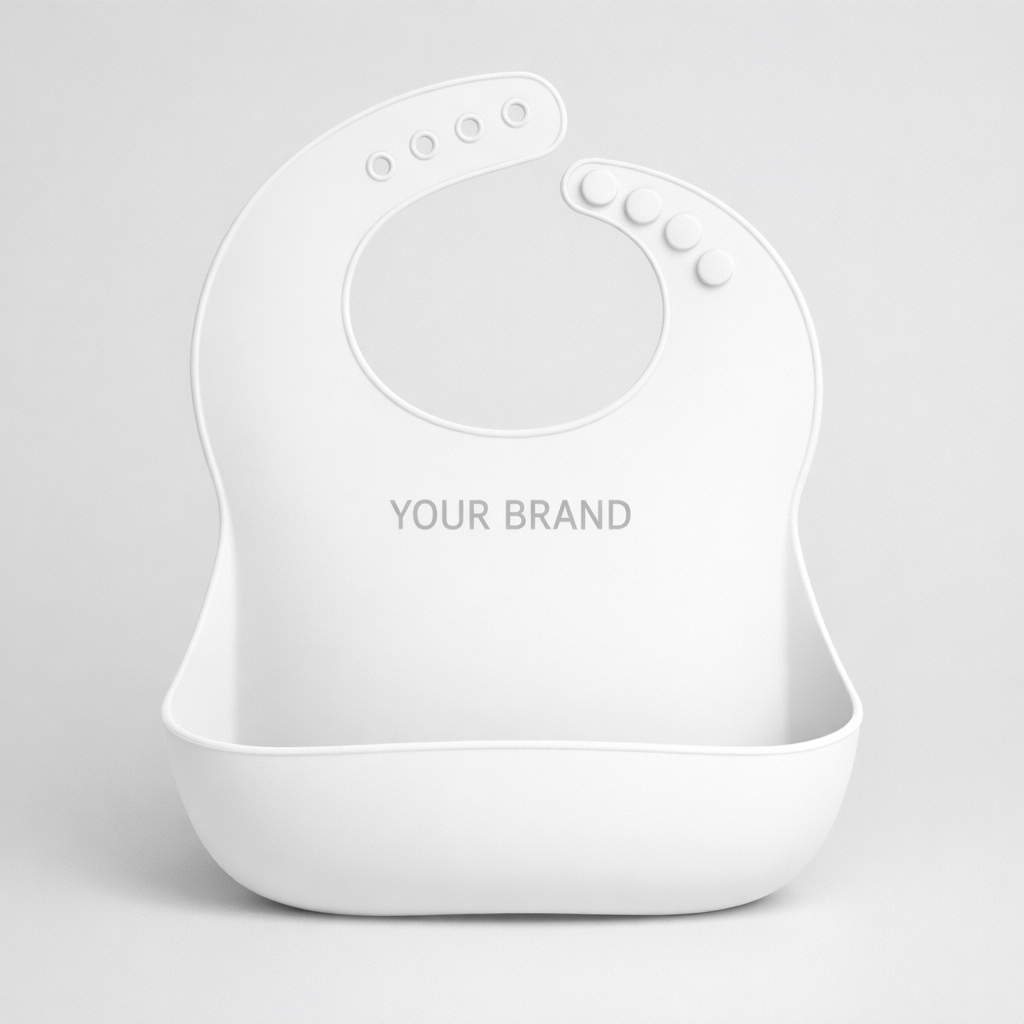 Waterproof Baby Bib with Food Catcher white label idea