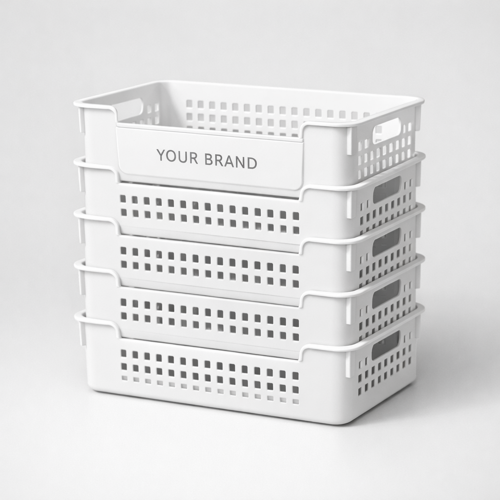 Stackable Plastic Storage Basket white label idea