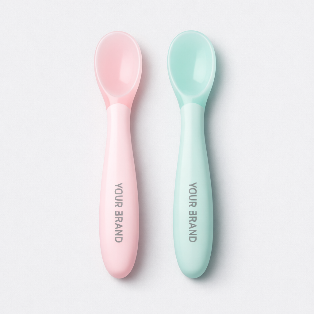 Baby Silicone Feeding Spoon Set white label idea