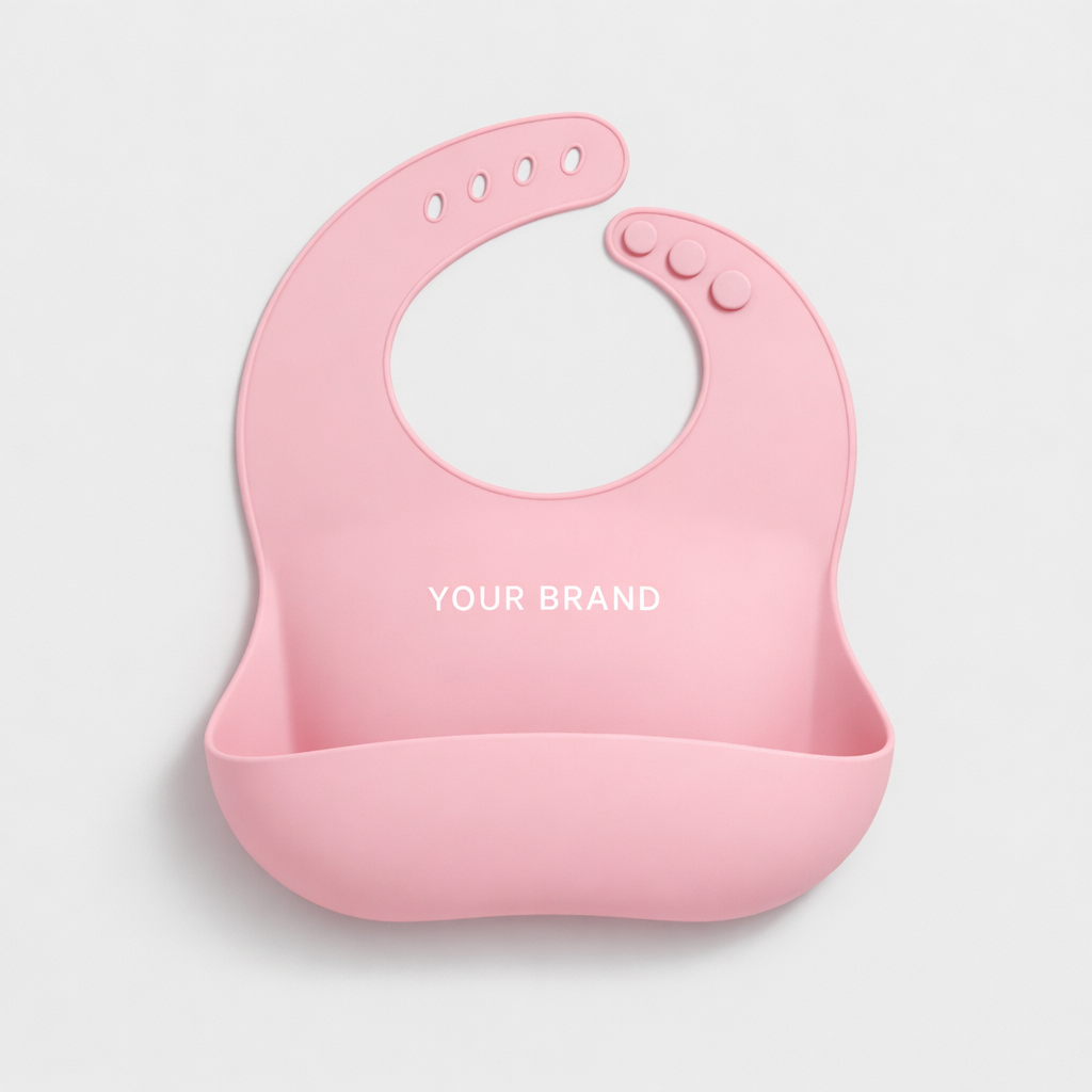Silicone Baby Bib with Pocket white label idea