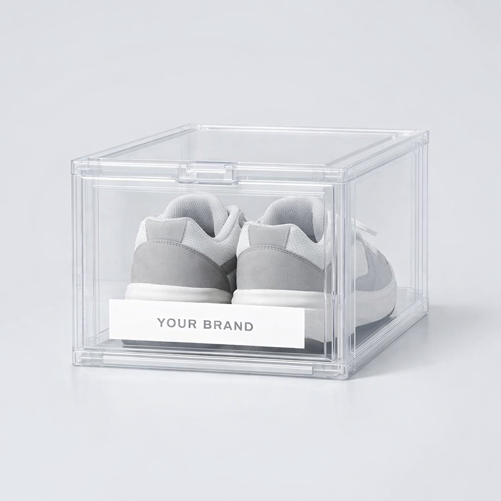 Stackable Shoe Storage Boxes white label idea