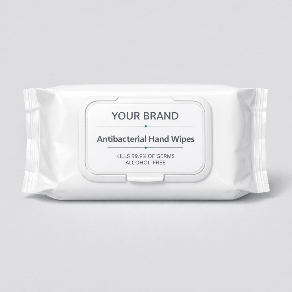 Antibacterial Hand Wipes white label idea