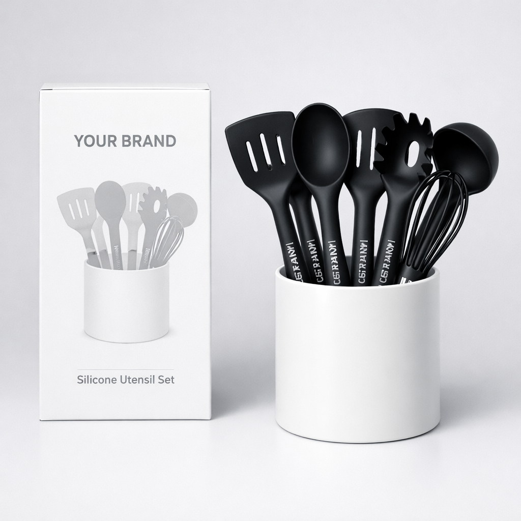 Silicone Kitchen Utensil Set white label idea