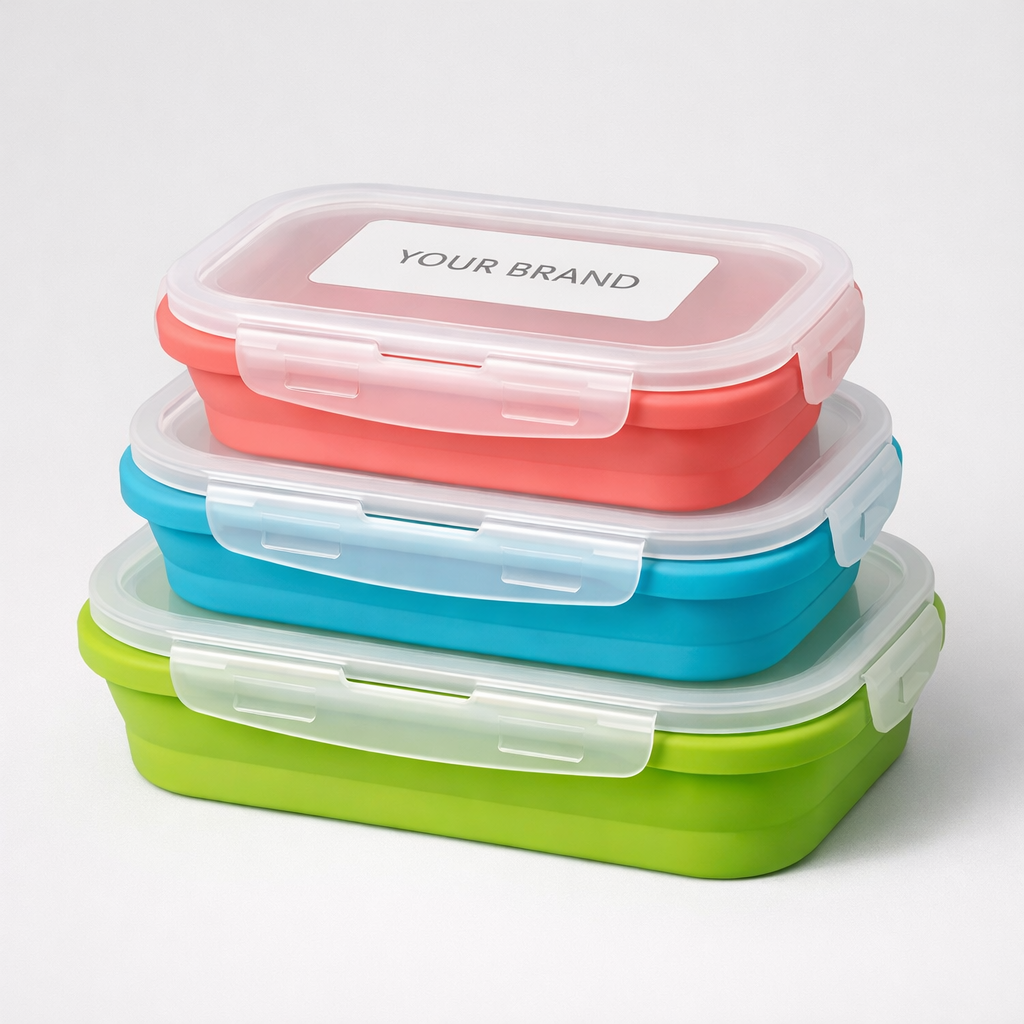 Silicone Foldable Food Storage Containers white label idea