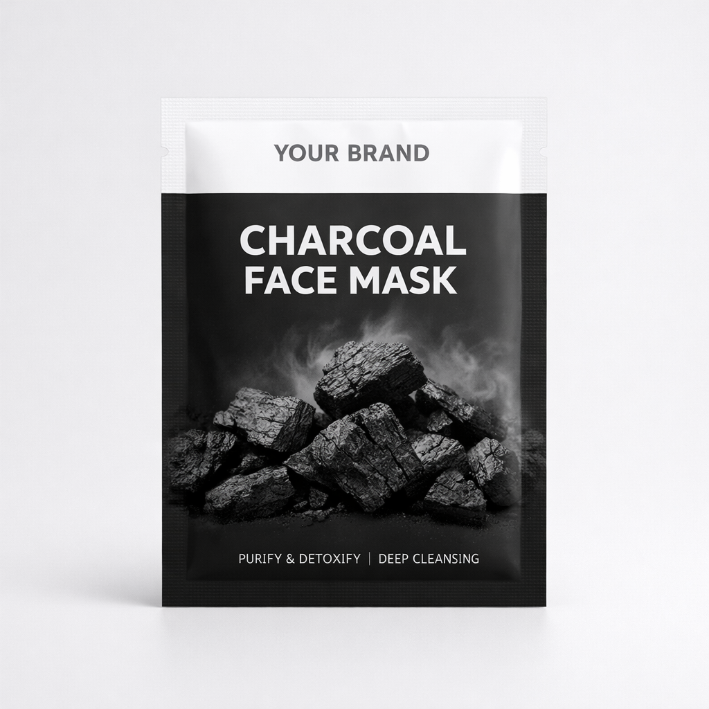 Charcoal Face Mask Sachet white label idea