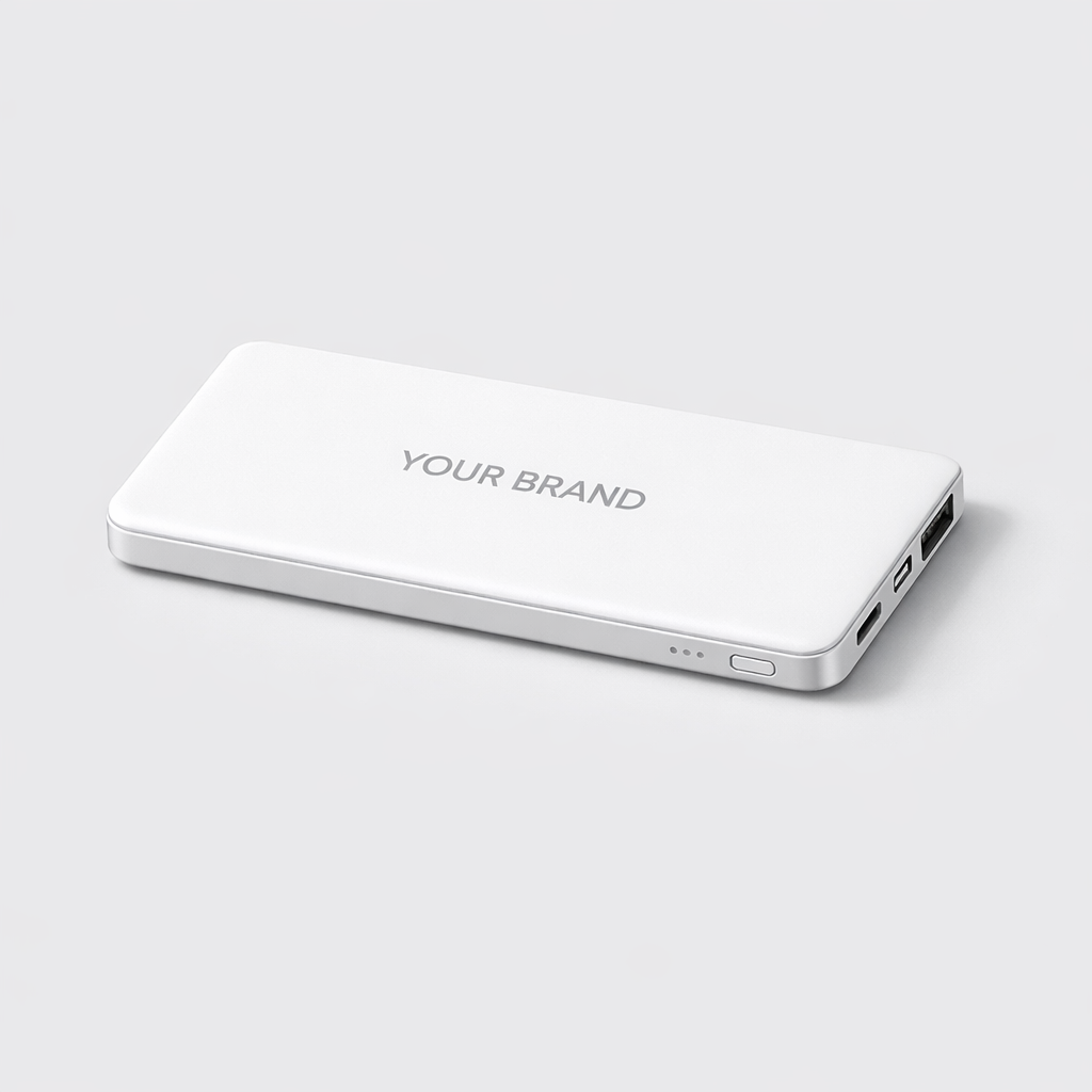 Slim Power Bank 5000mAh white label idea