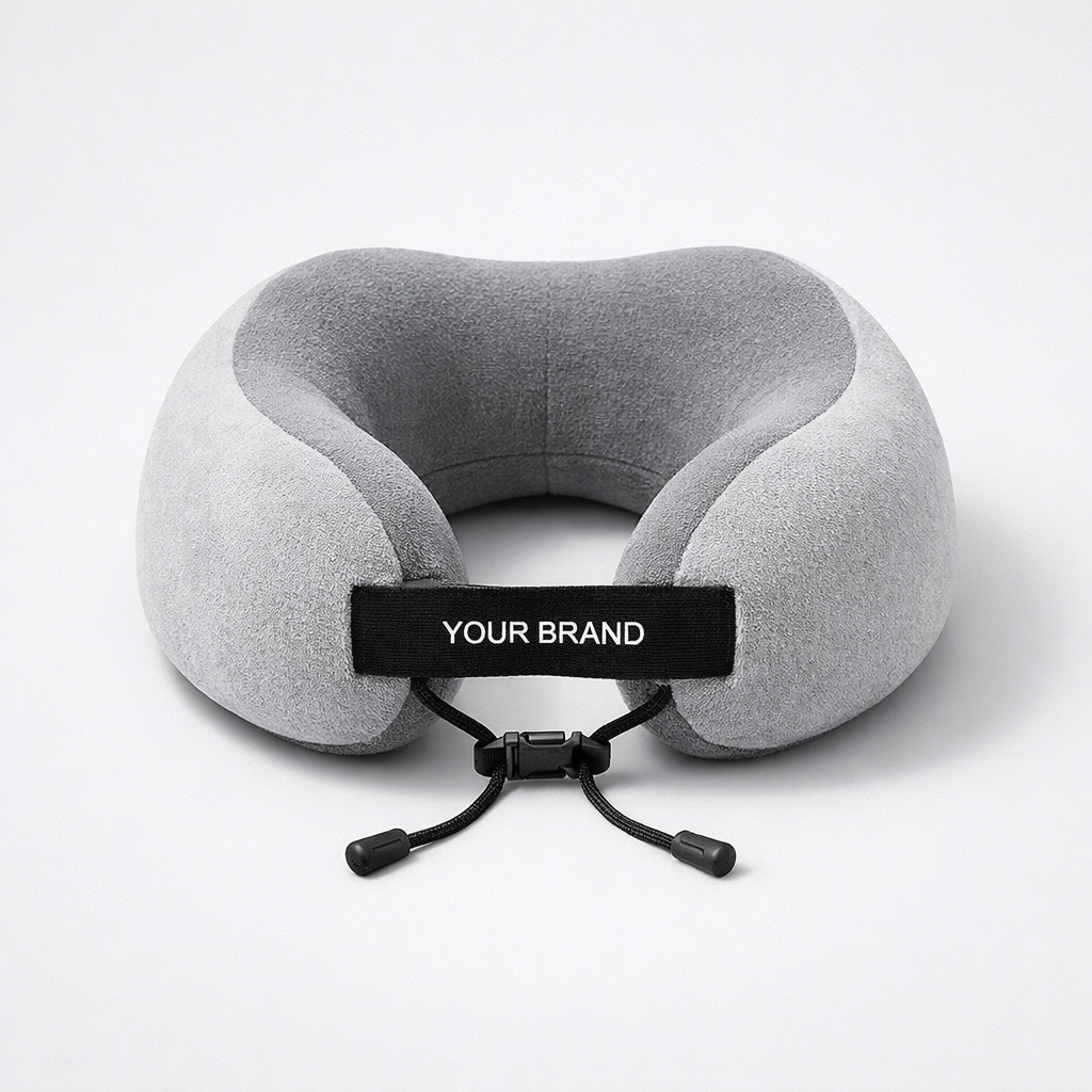 Travel Size Memory Foam Neck Pillow white label idea