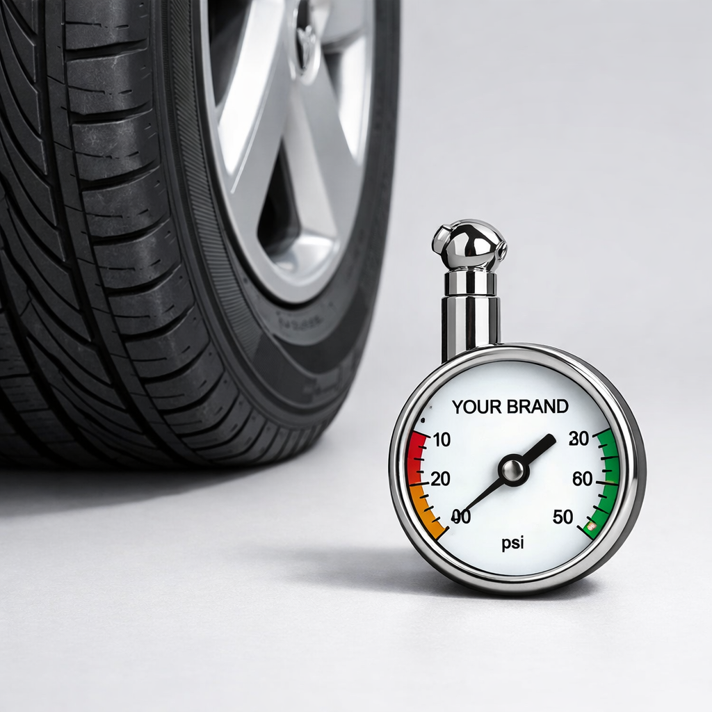 Portable Car Tyre Pressure Gauge white label idea