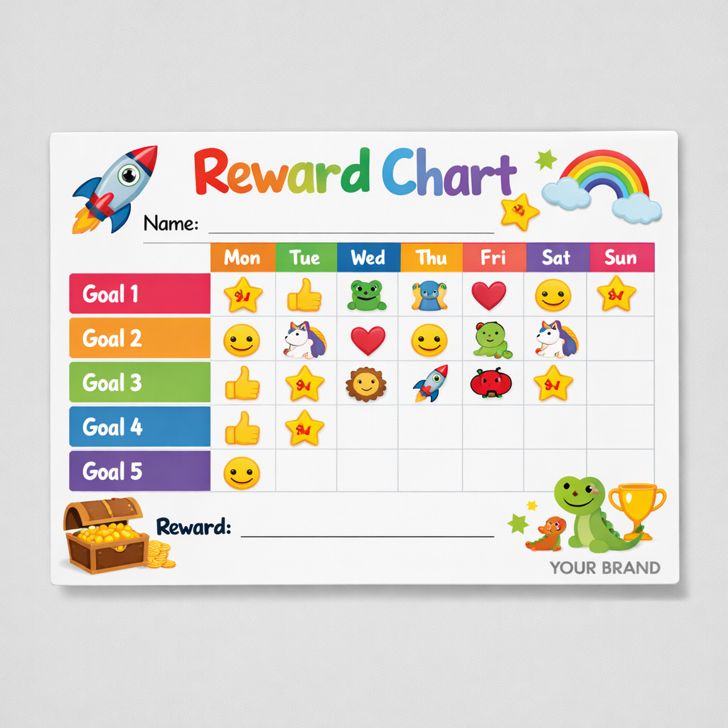 Kids' Reusable Reward Sticker Chart white label idea