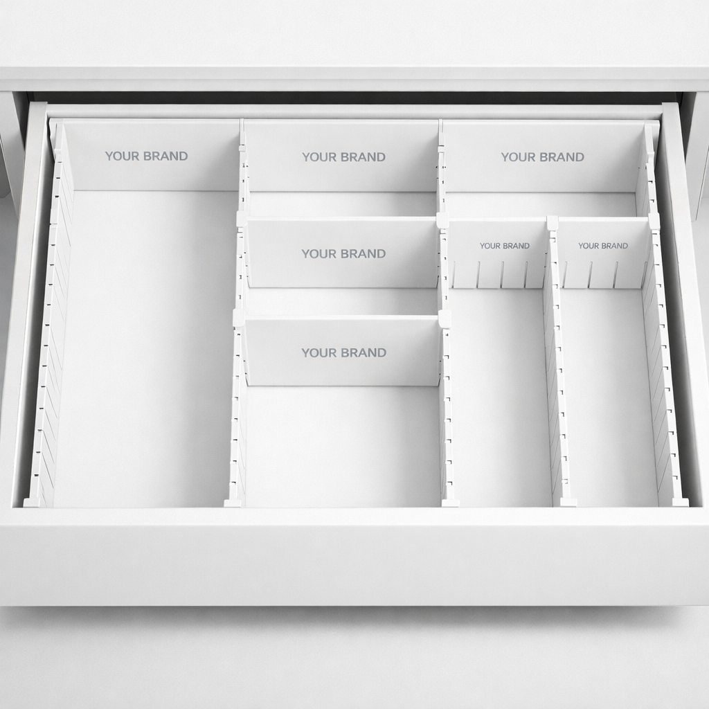 Multi-Use Plastic Drawer Divider Set white label idea