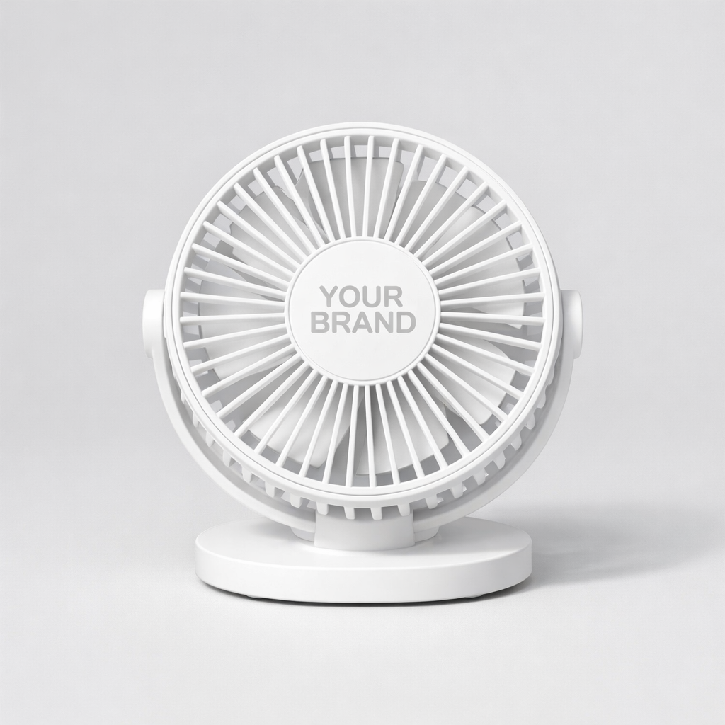 USB Rechargeable Mini Desk Fan white label idea