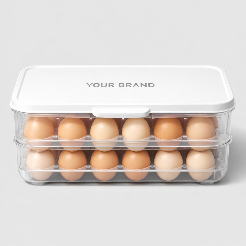 Stackable Plastic Egg Holder Tray white label idea