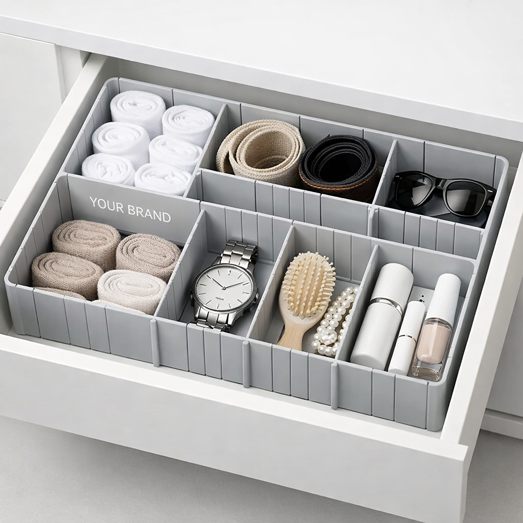 Plastic Drawer Divider Set white label idea