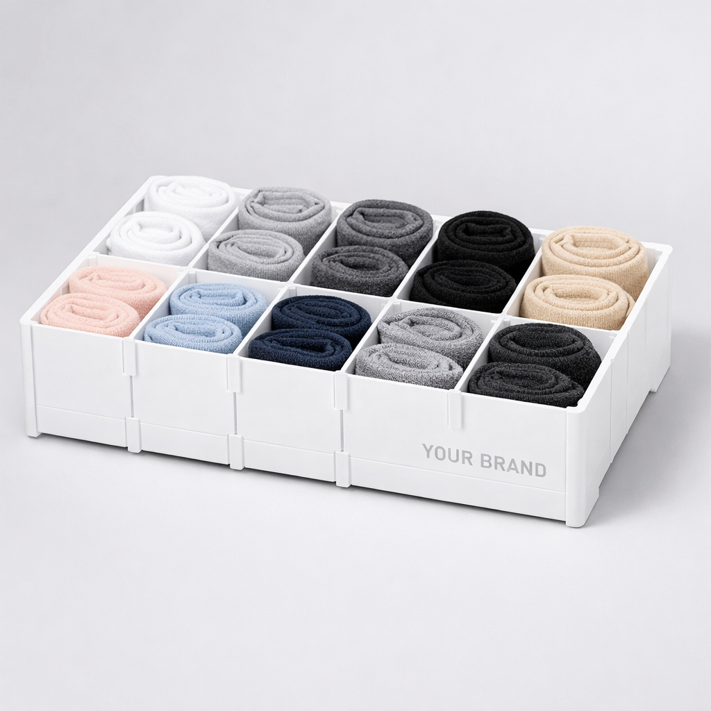 Multi-Compartment Plastic Drawer Divider white label idea