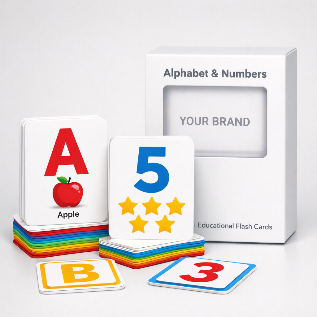 Children’s Educational Flash Cards (Alphabet & Numbers) white label idea