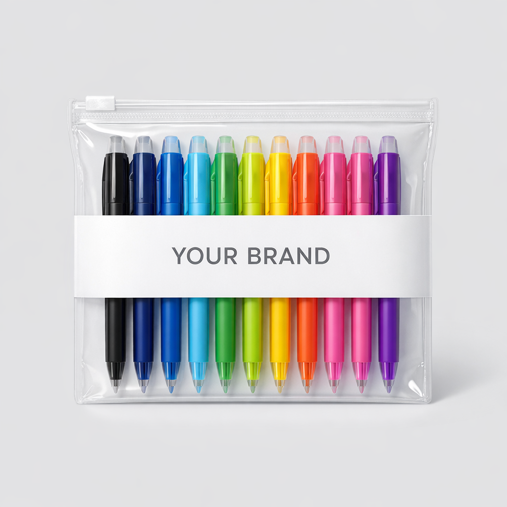 Colorful Erasable Gel Pen Set white label idea