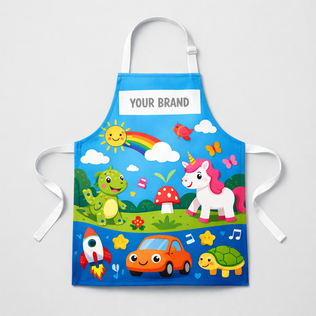 Kids’ Cartoon Print Apron white label idea