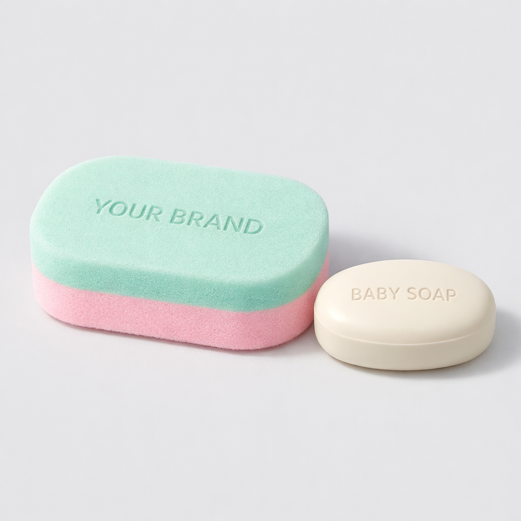 Soft Foam Baby Bath Sponge white label idea