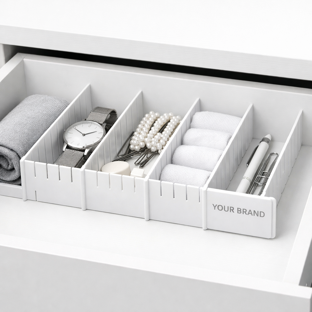 Plastic Multipurpose Drawer Dividers white label idea