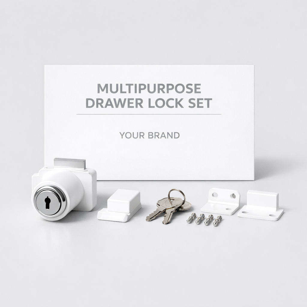 Multipurpose Drawer Lock Set white label idea