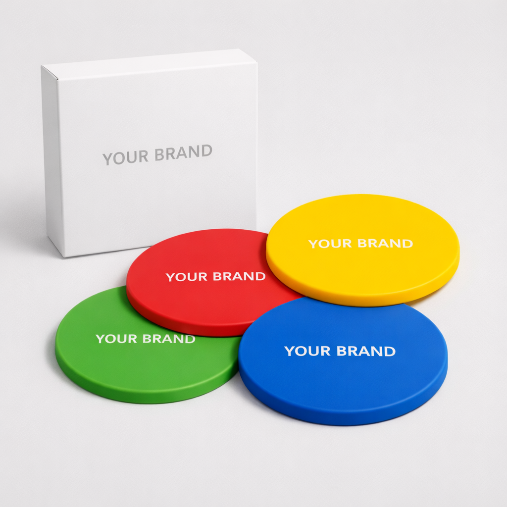 Anti-Slip Silicone Cup Coaster Set white label idea