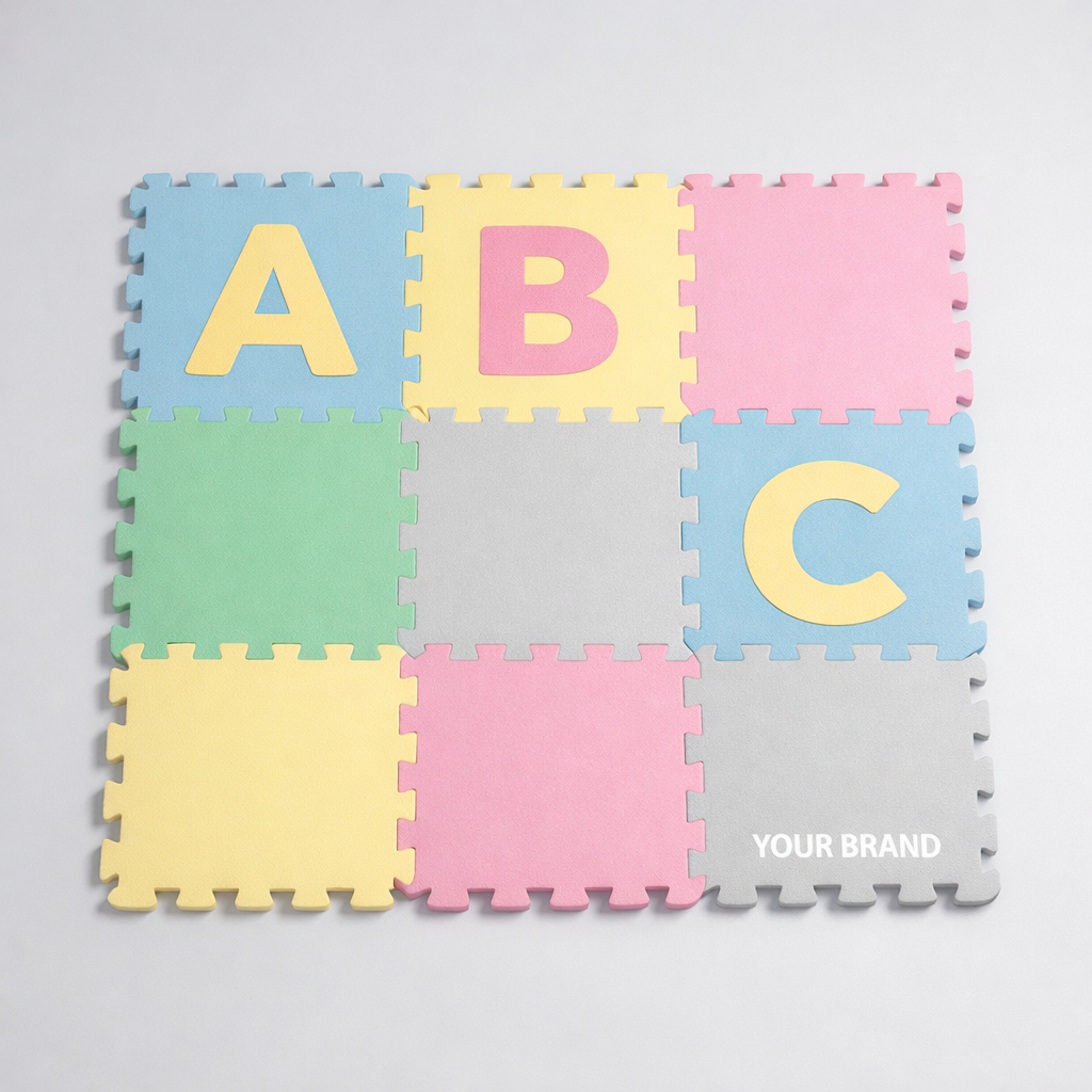 Kids' Soft Foam Alphabet Puzzle Mat white label idea