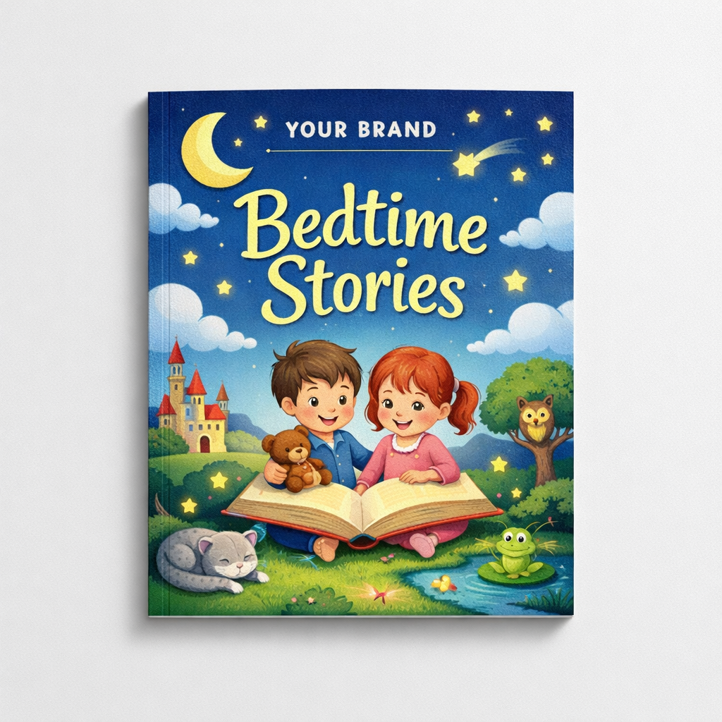 Children’s Bedtime Storybook (Illustrated Softcover) white label idea