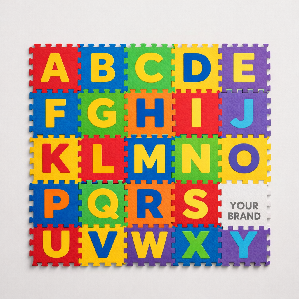 Children’s Foam Alphabet Floor Mat white label idea
