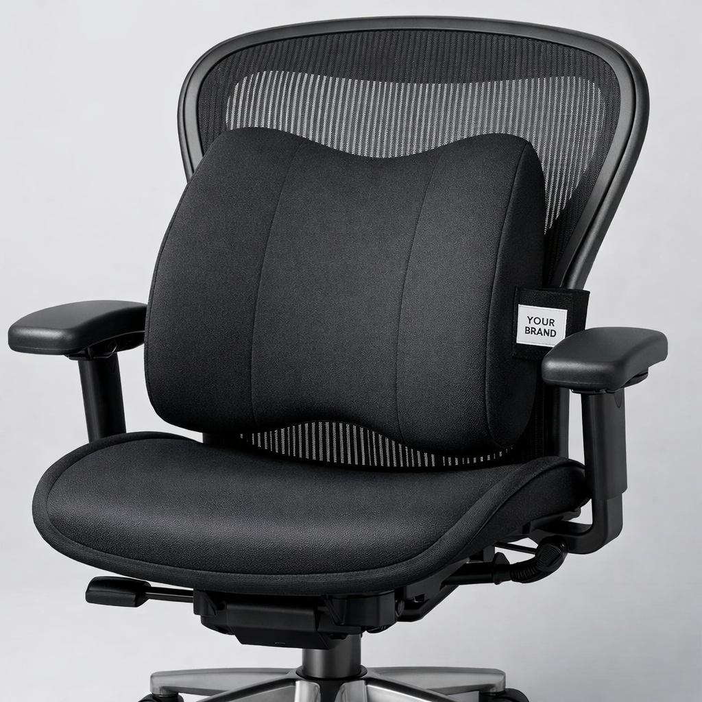 Contoured Foam Lumbar Support Cushion white label idea