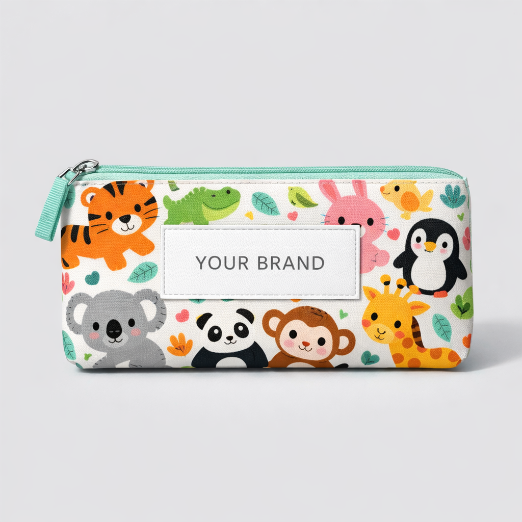 Cute Animal Print School Pencil Case white label idea