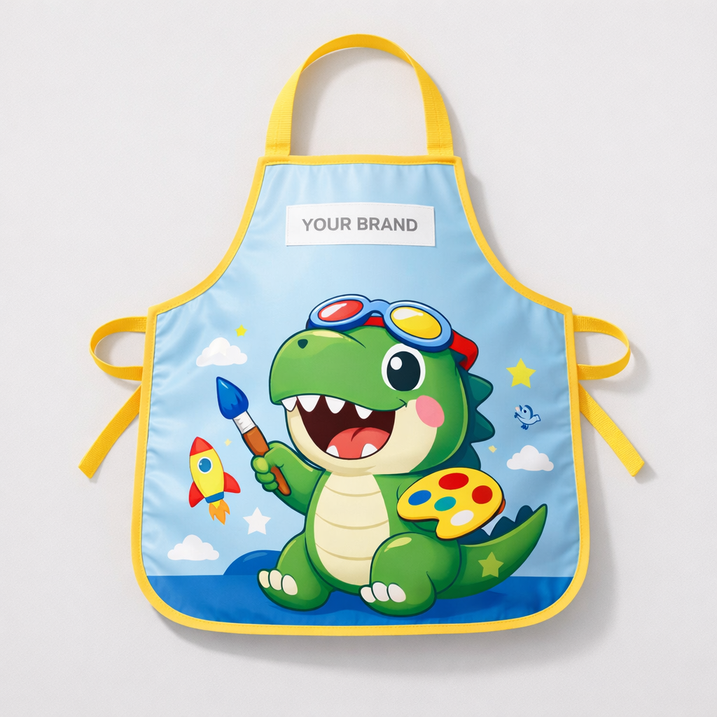 Kids’ Cartoon Print Waterproof Apron white label idea