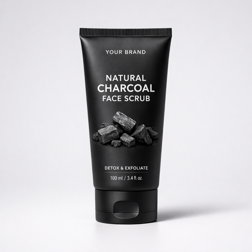 Natural Charcoal Face Scrub white label idea