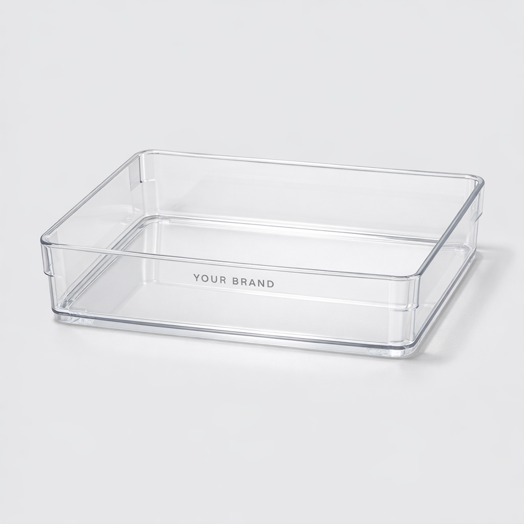 Plastic Stackable Drawer Organizer Tray white label idea