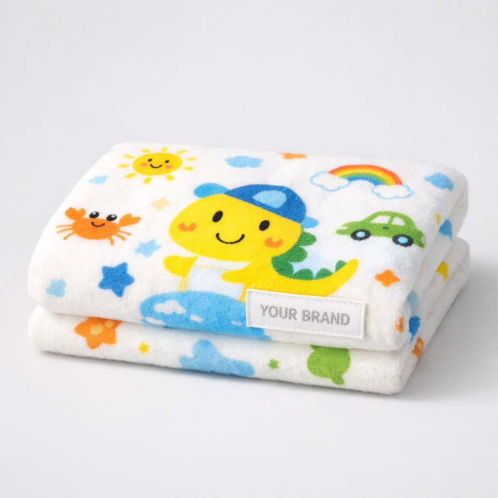 Kids’ Cartoon Print Soft Bath Towel white label idea