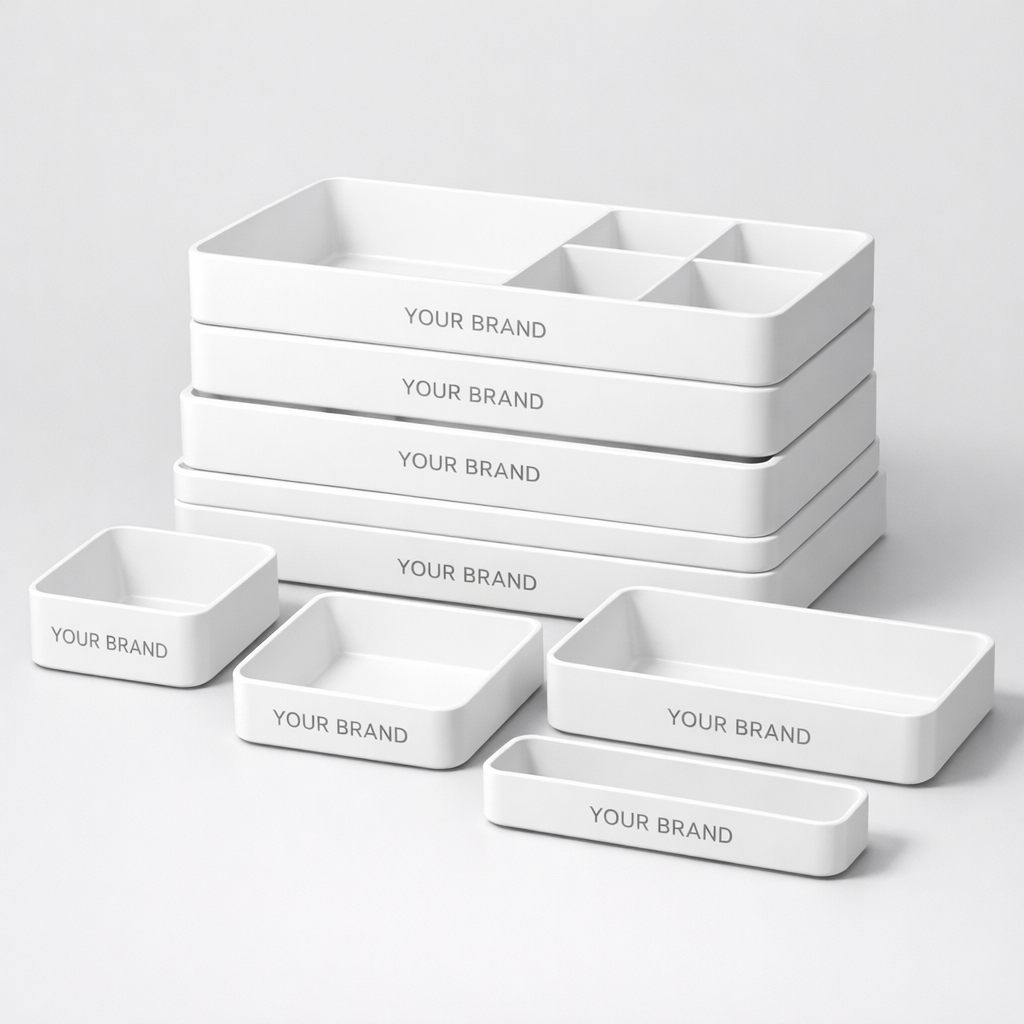 Stackable Modular Drawer Organizer Set white label idea