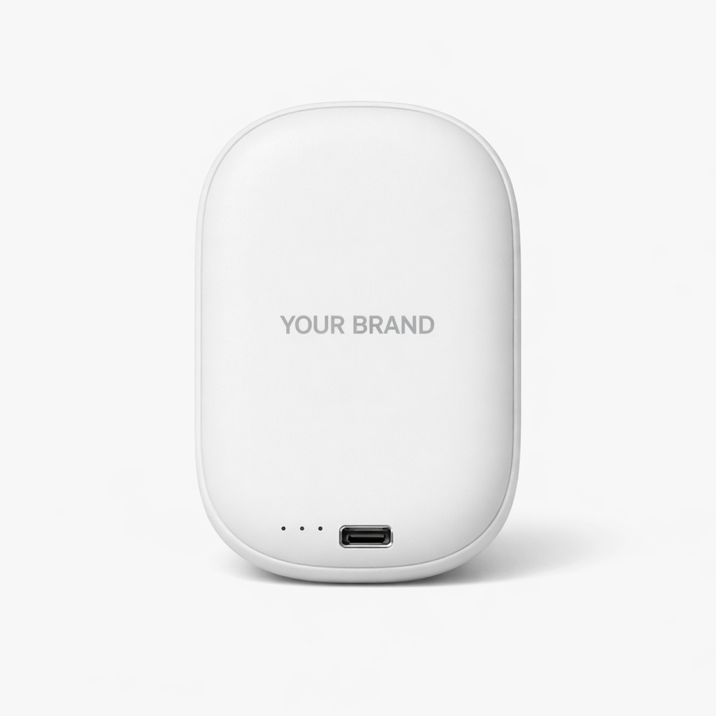 Portable USB Rechargeable Hand Warmer white label idea