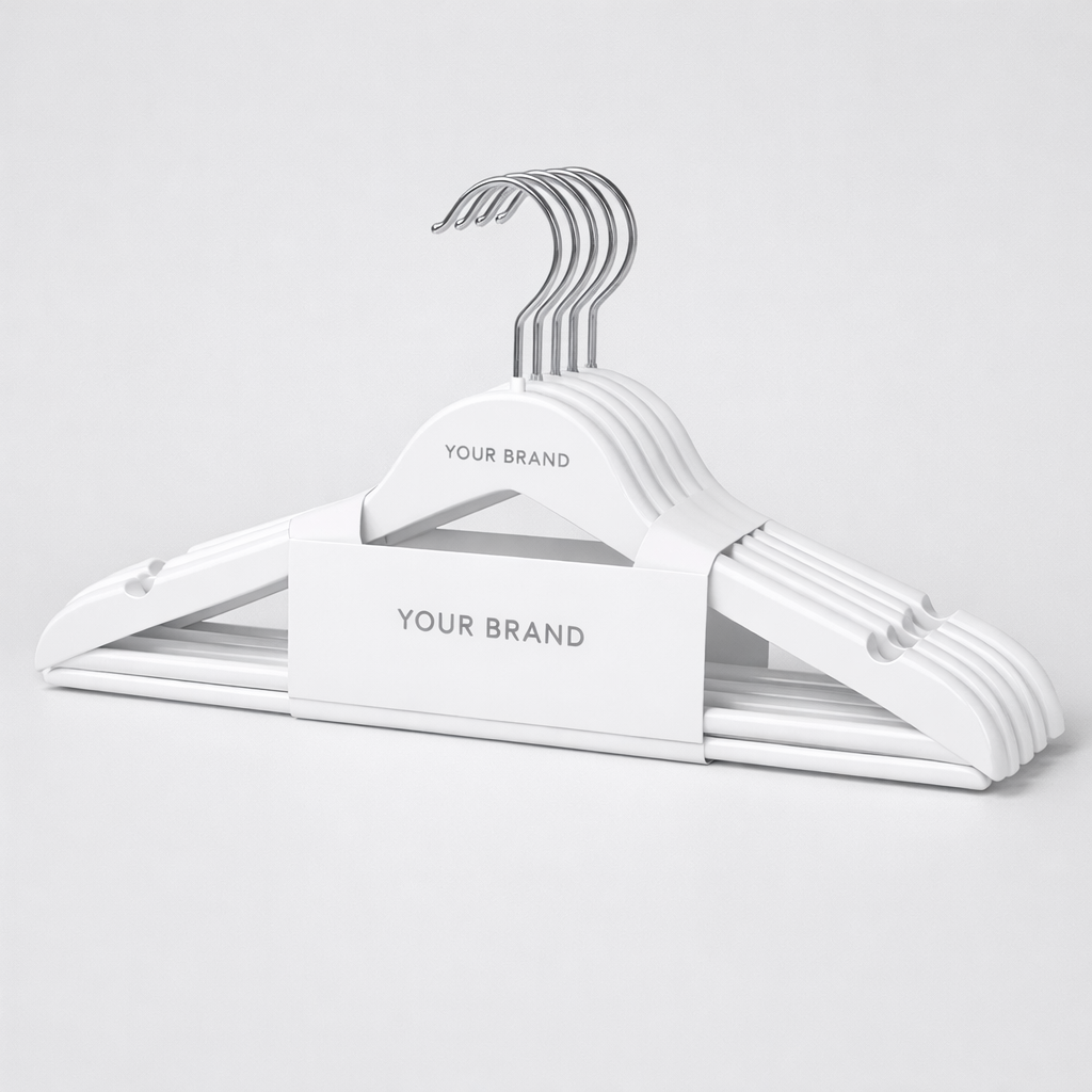 Plastic Clothes Hanger Set (10-Pack) white label idea