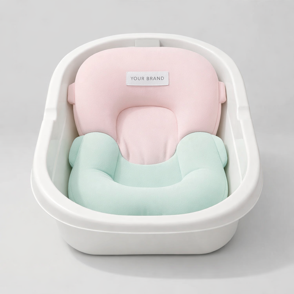 Soft Foam Baby Bath Cushion white label idea