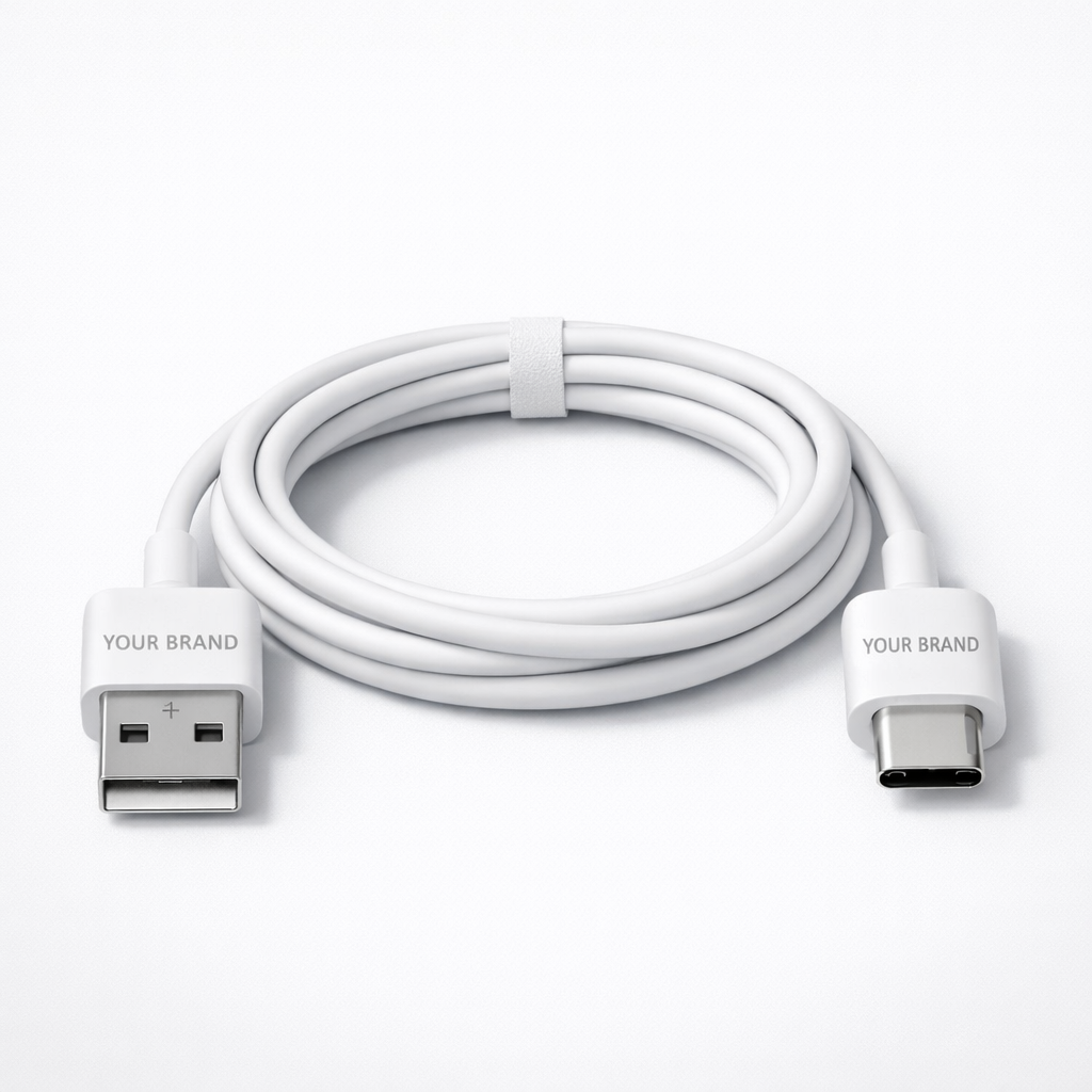 USB Type-C Fast Charging Cable (1m) white label idea