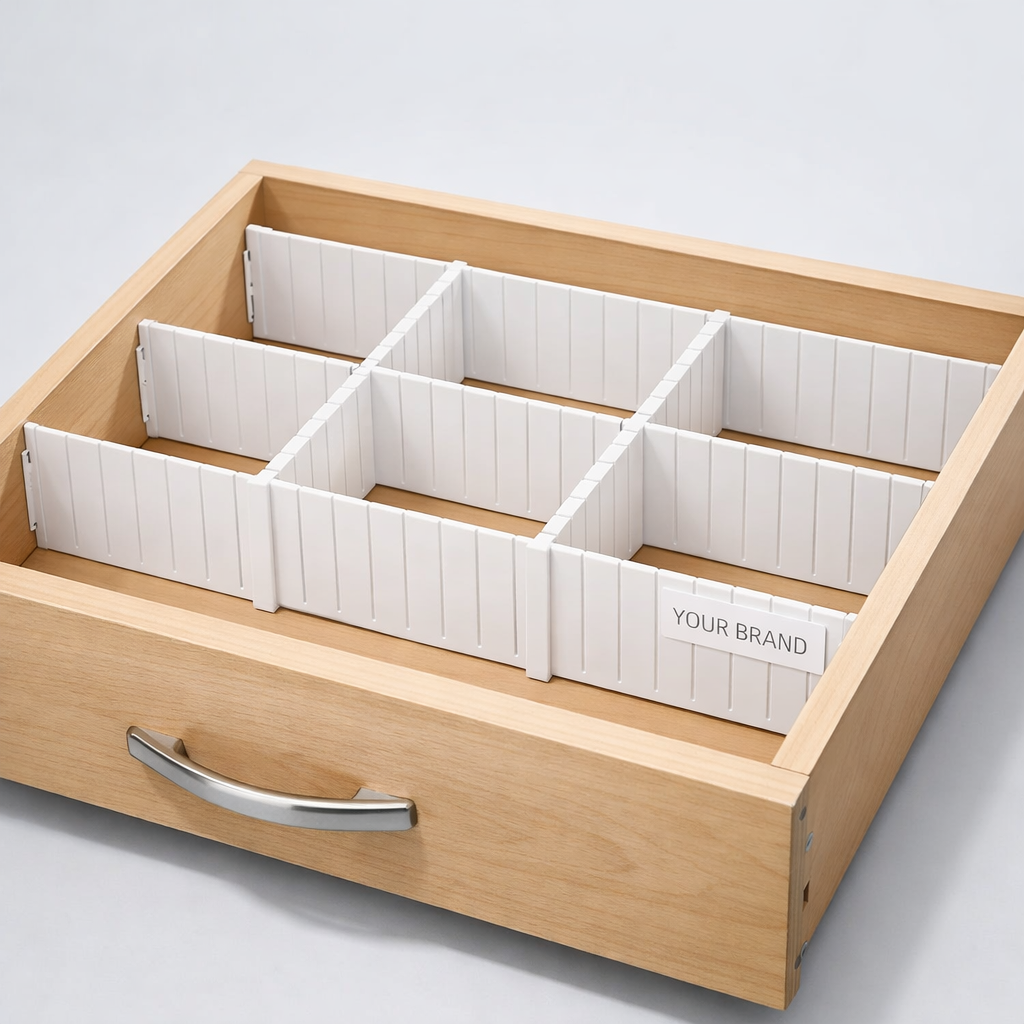 Adjustable Drawer Divider white label idea