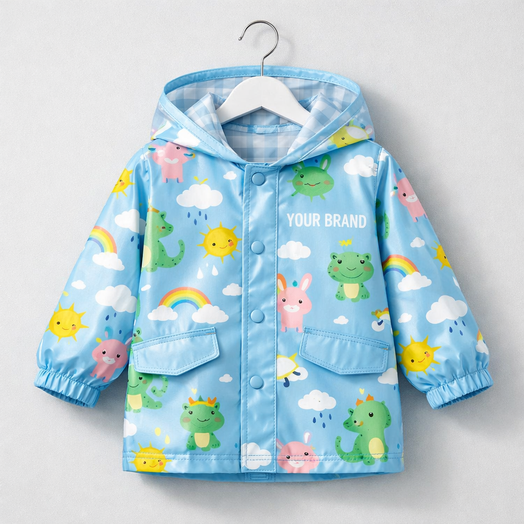Kids’ Cartoon Print Raincoat white label idea
