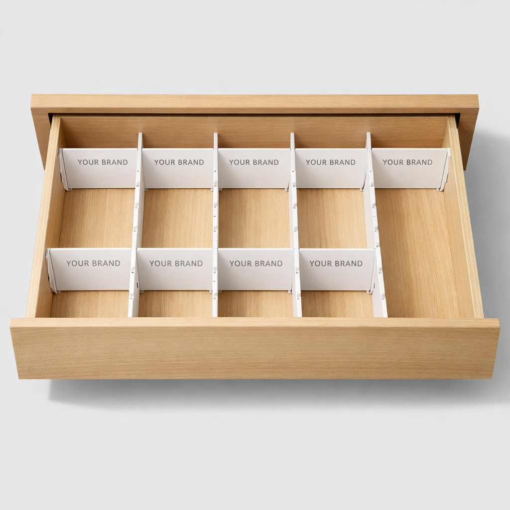 Adjustable Drawer Organizer Divider white label idea