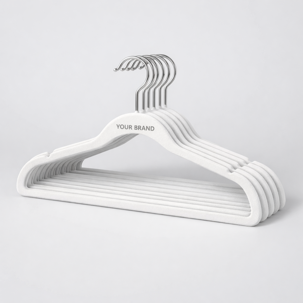 Non-Slip Velvet Hanger Set white label idea