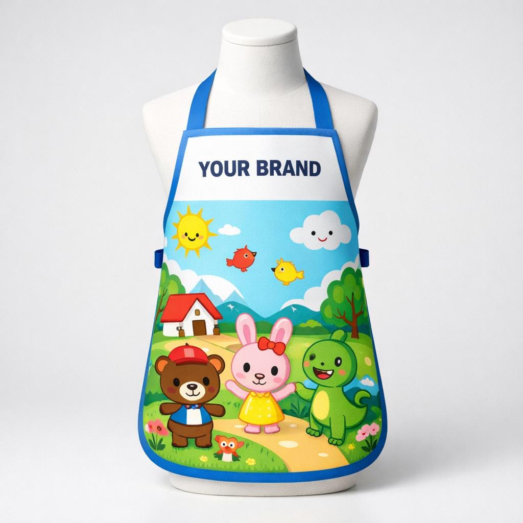 Children’s Cartoon Print Apron white label idea