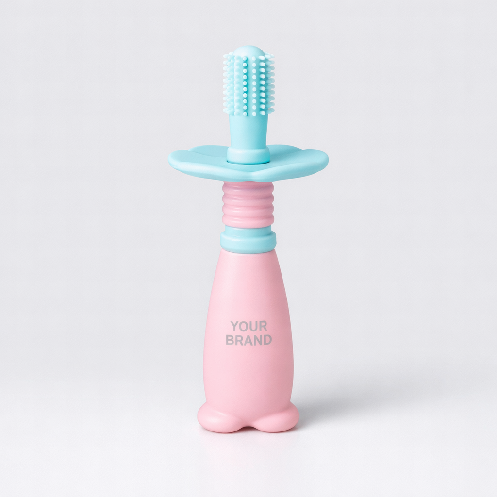 Adjustable Silicone Baby Toothbrush white label idea