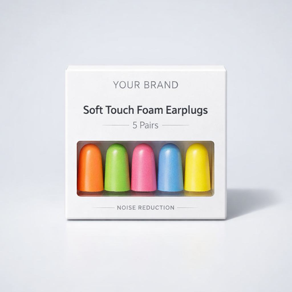 Soft Touch Foam Earplugs (5 Pairs) white label idea