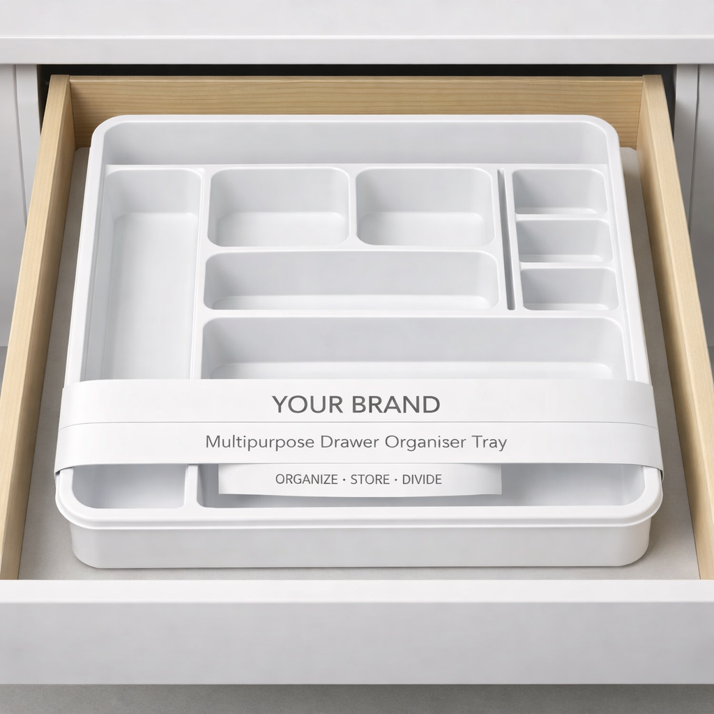 Multipurpose Drawer Organizer Tray white label idea